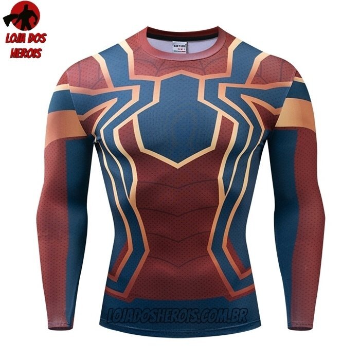 Camisa/Camiseta Hash Guard Aranha De Ferro Manga Compressão Segunda Pele