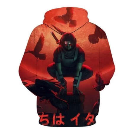 Blusa Jaqueta 3D Itachi Uchiha Anbu Naruto Anime Touca Canguru - Imagem 2
