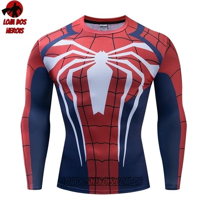 Camisa/Camiseta Hash Guard Homem Aranha Game Manga Compressão Segunda Pele