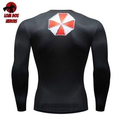 Camiseta/Camisa Umbrella Resident Evil Manga Compressão Hash Guard - Imagem 2