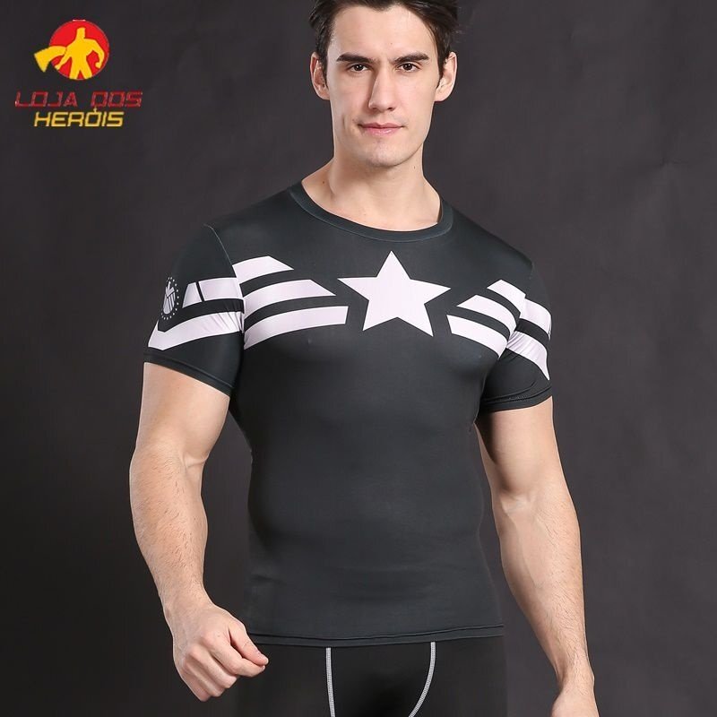 Camisa / Camiseta Hash Guard Capitão América Compressão