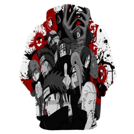 Blusa Jaqueta 3D Integrantes Akatsuki Naruto Anime Touca Canguru - Imagem 2