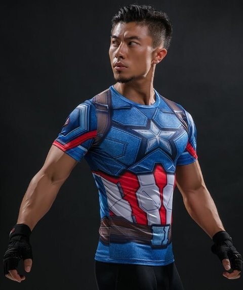 Camisa / Camiseta Capitão América Vingadores Compressão Segunda Pele - Imagem 3