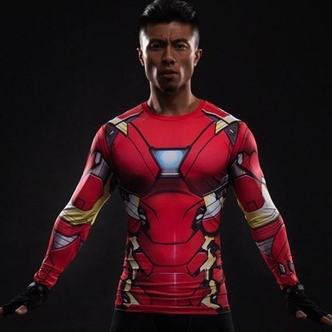 Camisa / Camiseta Hash Guard Homem de Ferro Manga Longa Compressão