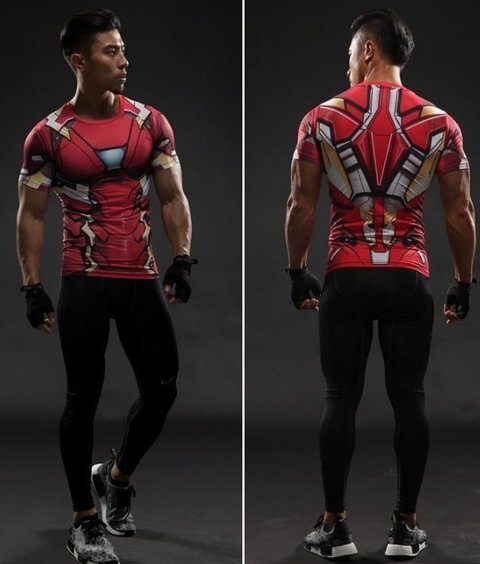 Camisa / Camiseta Hash Guard Homem de Ferro Filme 3 Compressão - Imagem 5