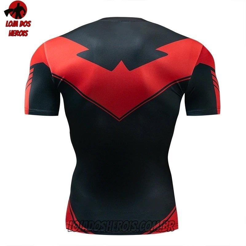 Camisa/Camiseta Hash Guard Capuz Vermelho Compressão Segunda Pele - Imagem 2