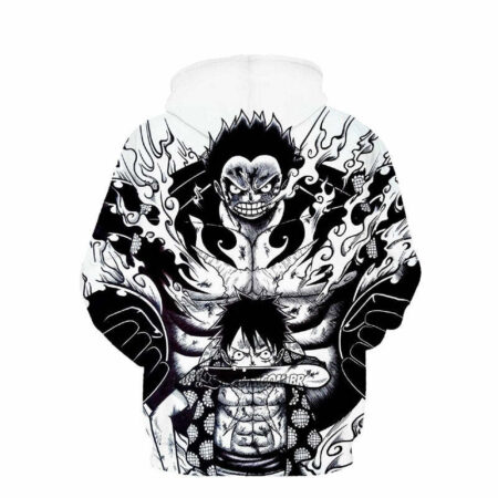 Blusa Jaqueta 3D Monkey D. Luffy Transformação One Piece Anime Touca Canguru - Imagem 2