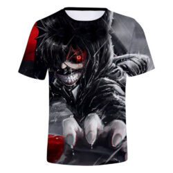 Camisa Camiseta Impressão 3D Tokyo Ghoul - Kaneki Com Capuz Anime