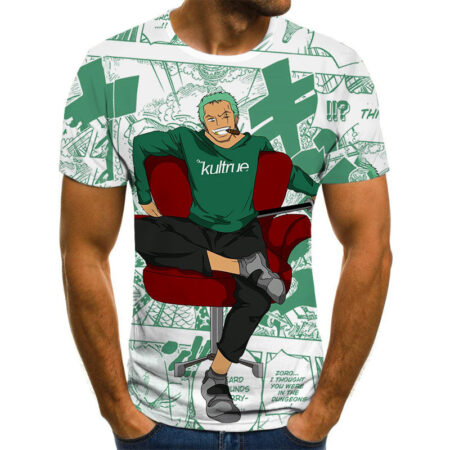 Camisa Camiseta Zoro Style One Piece Anime Impressão 3D Full