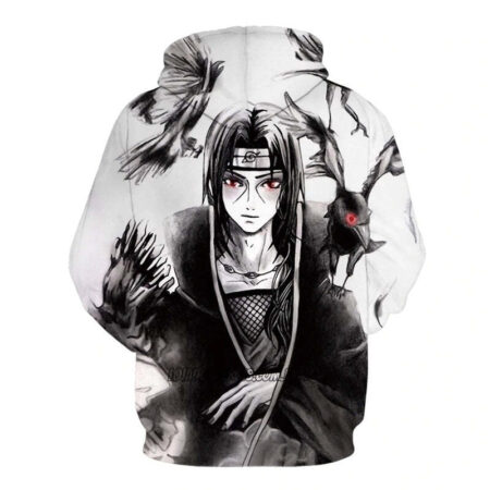 Blusa Jaqueta 3D Itachi Uchiha Genjutsu Anime Touca Canguru - Imagem 2