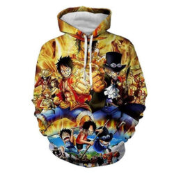 Blusa Jaqueta 3D Personagens One Piece Anime Touca Canguru