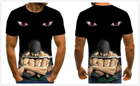 Camisa Camiseta Olhos Zoro One Piece Anime Impressão 3D Full - Image 2