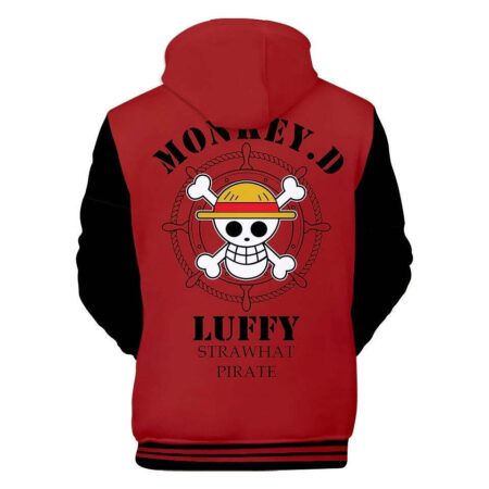 Blusa Jaqueta 3D Chapéu De Palha Anime One Piece Touca Canguru - Imagem 2