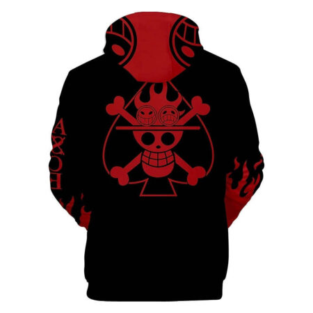 Blusa Jaqueta 3D Portgas D. Ace Anime One Piece Touca Canguru - Imagem 2