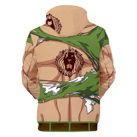 Blusa Jaqueta 3D Full Traje Escanor Nanatsu No Taizai Anime Top - Imagem 2