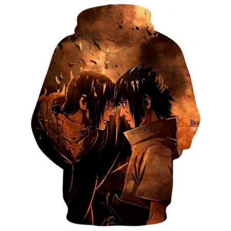 Blusa Jaqueta 3D Itachi e Sasuke Encontro Final Naruto Anime Touca Canguru - Imagem 2