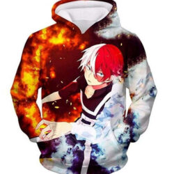 Blusa Jaqueta 3D Full Todoroki Individualidade My Hero Academia Anime Top