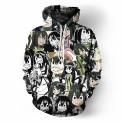 Blusa Jaqueta 3D Full Tsuyu Asui Momentos My Hero Academia Anime Top