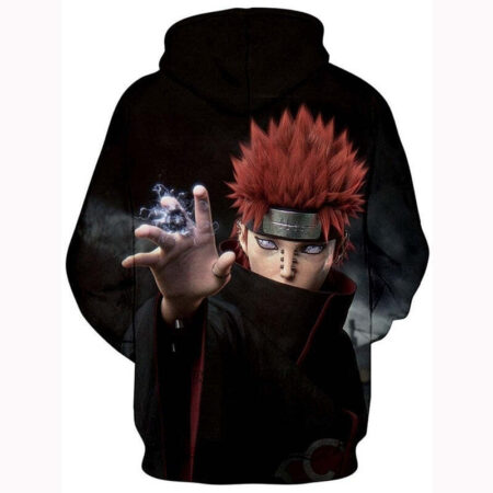 Blusa Jaqueta 3D Pain Shinra Tensei Akatsuki Naruto Anime Touca Canguru - Imagem 2