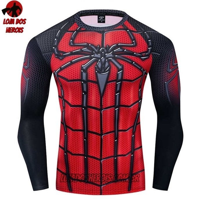Camisa/Camiseta Hash Guard Homem Aranha Filme 2 Manga Compressão Segunda Pele