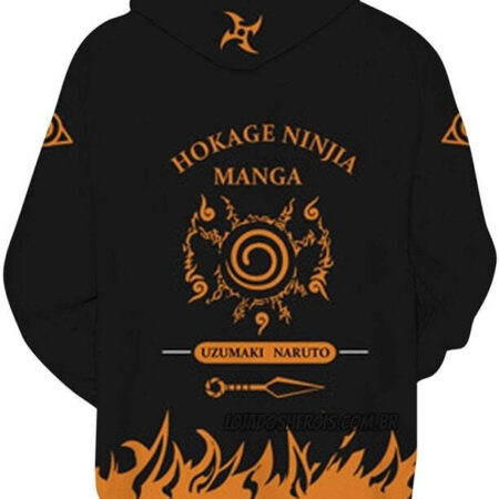 Blusa Jaqueta 3D Kyuubi Raposa de 9 Caudas Naruto Anime Touca Canguru - Imagem 2