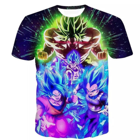 Camisa Camiseta Impressão 3D Personagens Filme Broly Dragon Ball Super Estilo Clássico