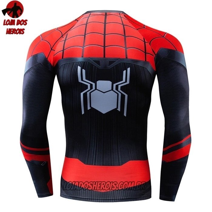 Camisa/Camiseta Hash Guard Homem Aranha Longe De Casa Manga Compressão Segunda Pele - Imagem 2
