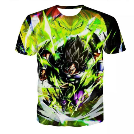 Camisa Camiseta Impressão 3D Broly Filme Dragon Ball Super Estilo Clássico