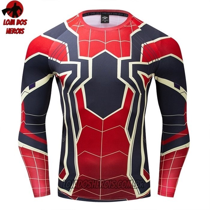 Camisa/Camiseta Hash Guard Aranha De Ferro Mod 4 Manga Compressão Segunda Pele