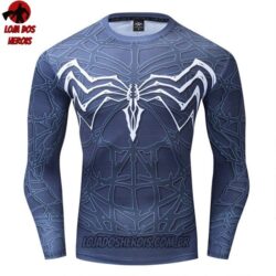 Camisa/Camiseta Hash Guard Homem Aranha Black Manga Compressão Segunda Pele