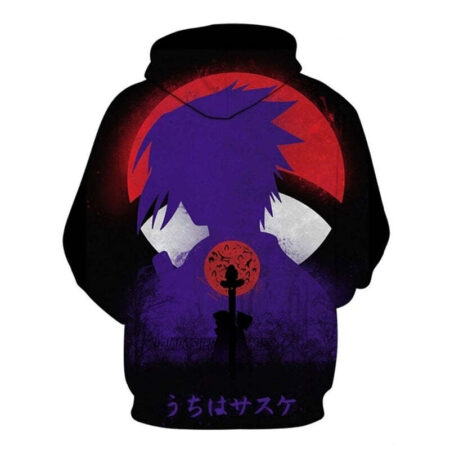 Blusa Jaqueta 3D Itachi e Sasuke Irmãos Uchiha Naruto Anime Touca Canguru - Imagem 2