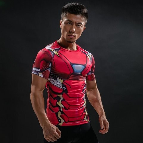 Camisa / Camiseta Hash Guard Homem de Ferro Filme 3 Compressão - Imagem 3