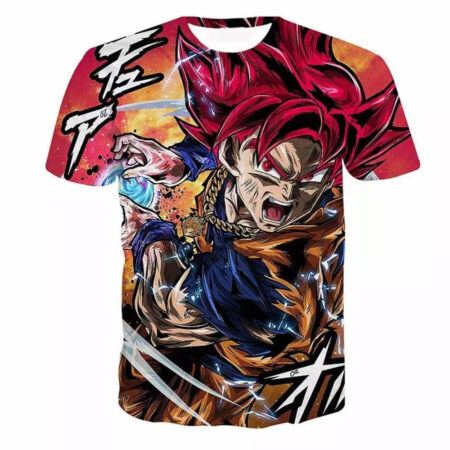 Camisa Camiseta Impressão 3D Goku Ssj God Dragon Ball Super Estilo Clássico