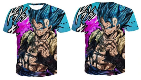 Camisa Camiseta Impressão 3D Gogeta Blue Dragon Ball Heroes Estilo Clássico - Image 2