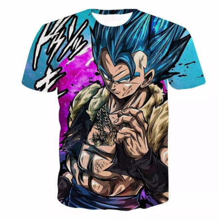 Camisa Camiseta Impressão 3D Gogeta Blue Dragon Ball Heroes Estilo Clássico