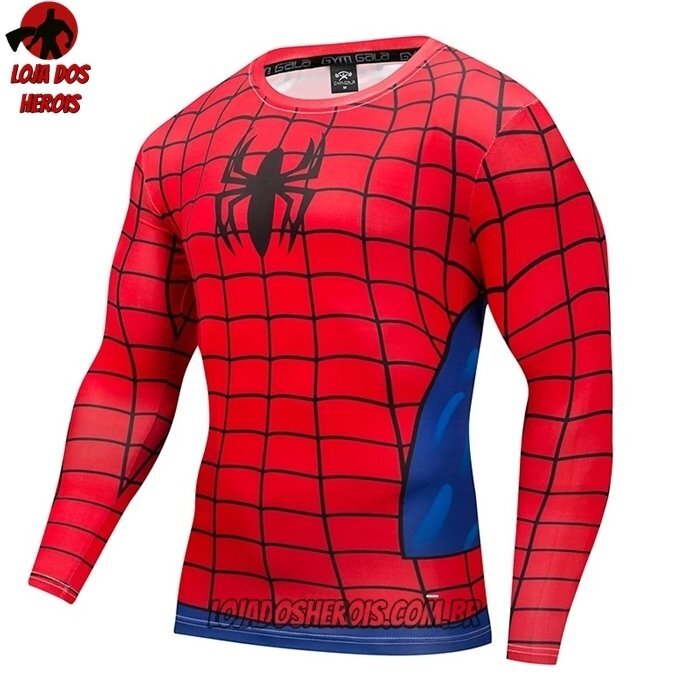 Camisa/Camiseta Hash Guard Homem Aranha Desenho Manga Compressão Segunda Pele