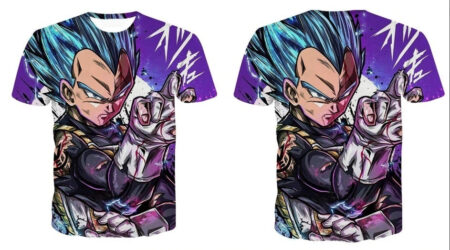 Camisa Camiseta Impressão 3D Vegeta Blue Batalha Dragon Ball Super Estilo Clássico - Image 2