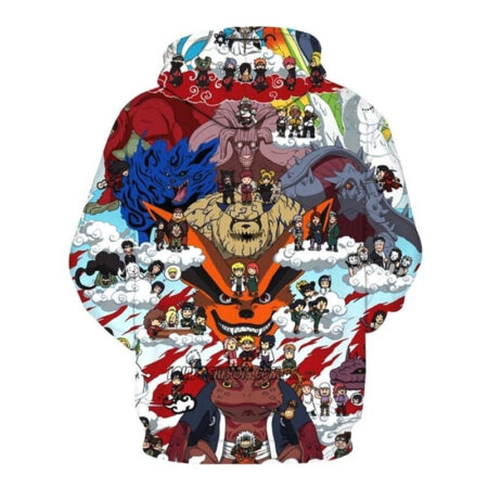 Blusa Jaqueta 3D Personagens e Bijuus Naruto Anime Touca Canguru - Imagem 2