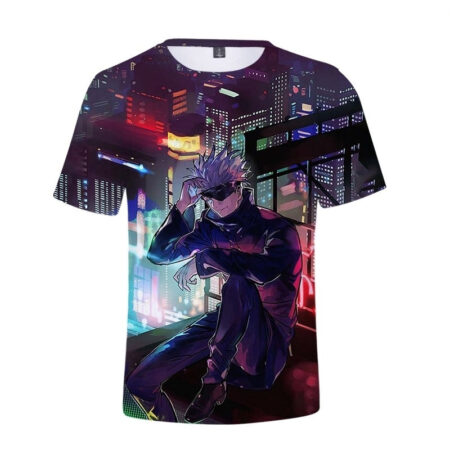 Camisa Camiseta Satoru Gojo Jujutsu Kaisen Anime Impressão 3D Full