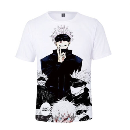 Camisa Camiseta Momentos Gojo Jujutsu Kaisen Anime Impressão 3D Full