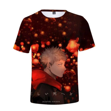 Camisa Camiseta Olhar Itadori Jujutsu Kaisen Anime Impressão 3D Full