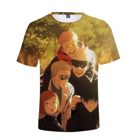 Camisa Camiseta Mestres e Feiticeiros Jujutsu Kaisen Anime Impressão 3D Full