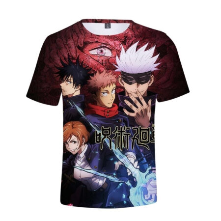 Camisa Camiseta Feiticeiros Jujutsu Kaisen Anime Impressão 3D Full