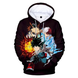 Blusa Jaqueta 3D Full Bakugou Midoriya e Todoroki My Hero Academia Anime Top