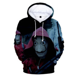 Blusa Jaqueta 3D Full Máscara Salvador Dali Série La Casa De Papel Top