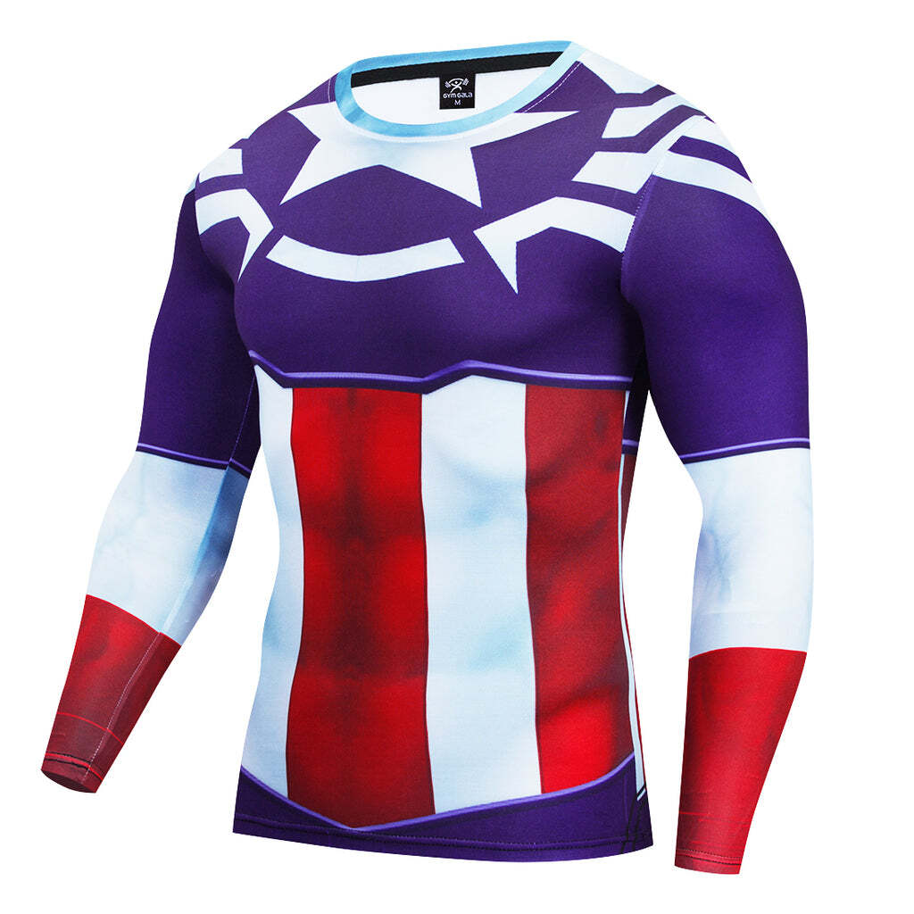 Camisa / Camiseta Capitão América Clássico Hq Manga Longa - Imagem 2