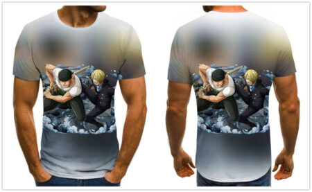 Camisa Camiseta Zoro e Sanji One Piece Anime Impressão 3D Full - Image 2