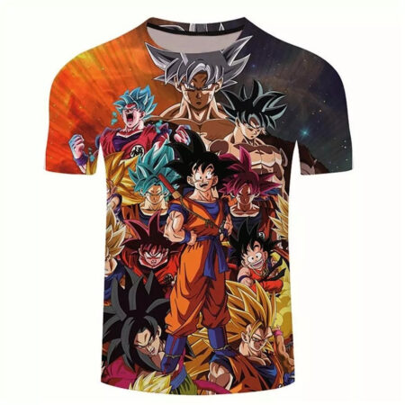 Camisa Camiseta Impressão 3D Goku Transformações Dragon Ball Heroes Estilo Clássico