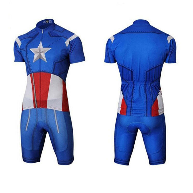 Macacão Ciclismo Capitão América Masculino e Feminino c/ Forro e Breteri Pedal