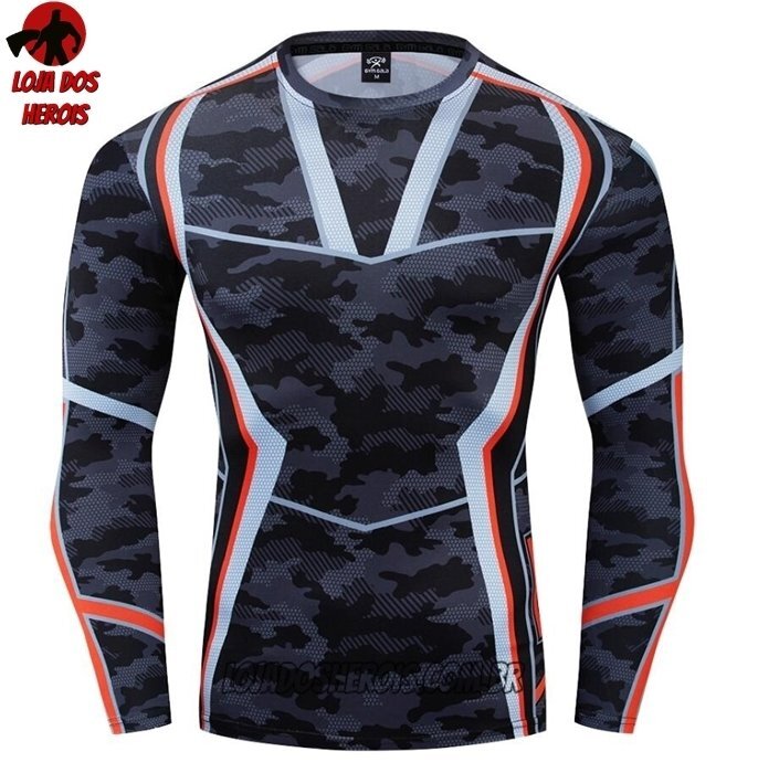 Camisa/Camiseta Hash Guard Tony Stark Vingadores Manga Compressão Segunda Pele